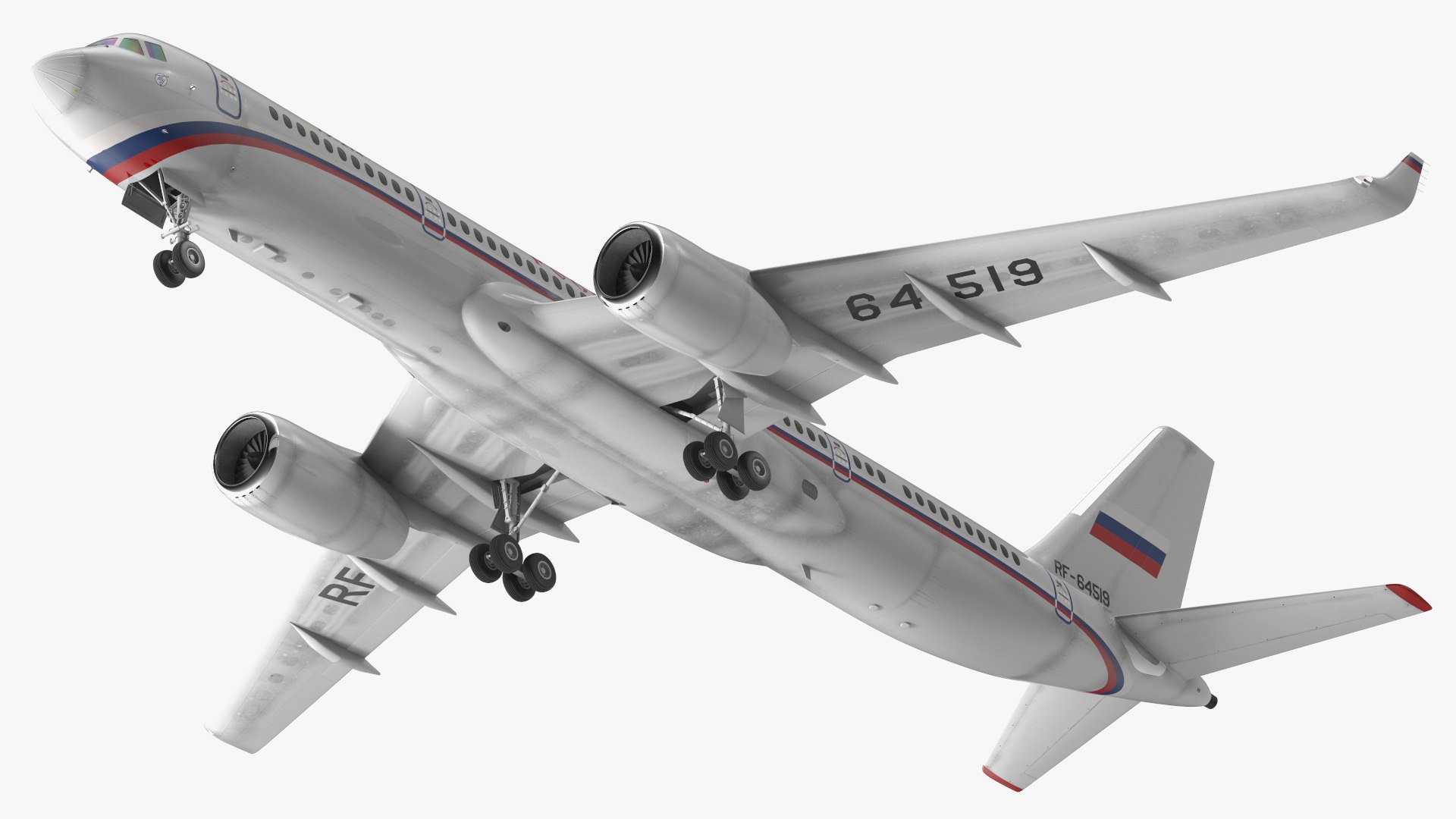 Tupolev Tu-214 Russian Government Airliner 3D model preview
