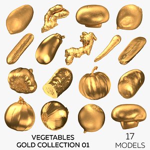 3D model Vegetables Gold Collection 01 - 17 models