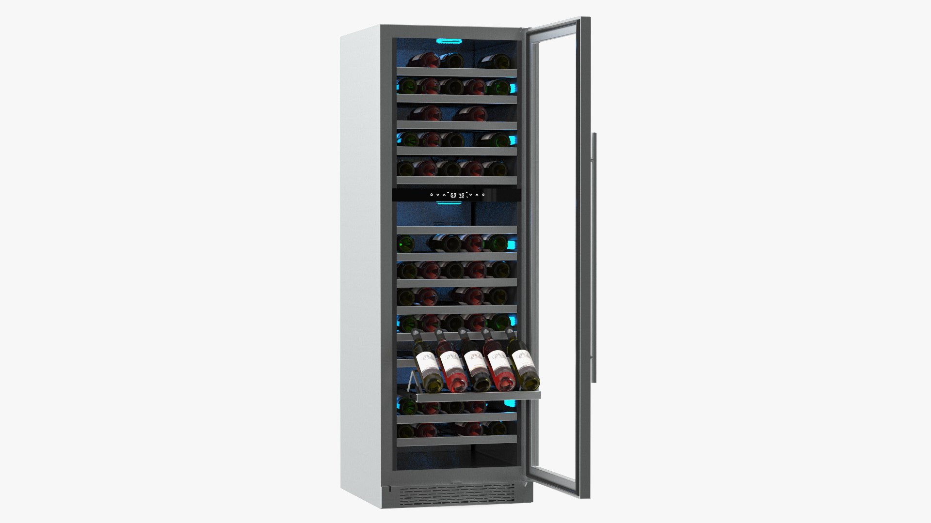 Wine Cooler Dual Zone Open Bottle 3D model preview