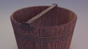 3D model rustic bucket old