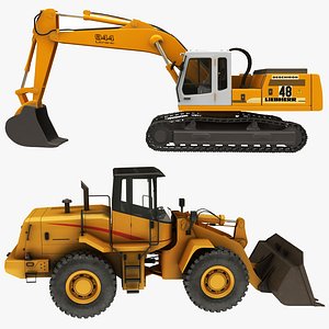 realistic wheel loader excavator model