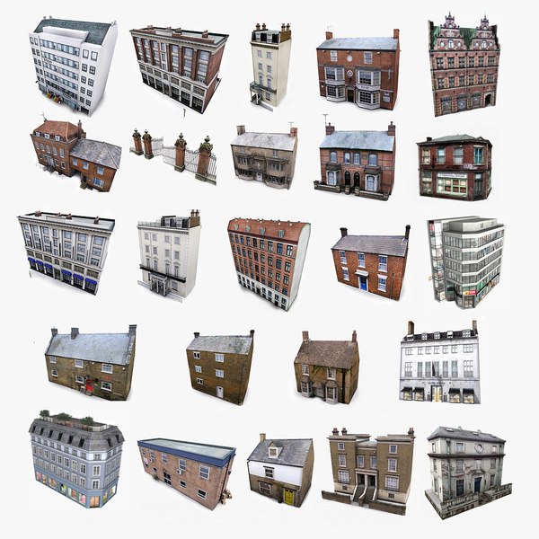 photorealistic european buildings set 3d max