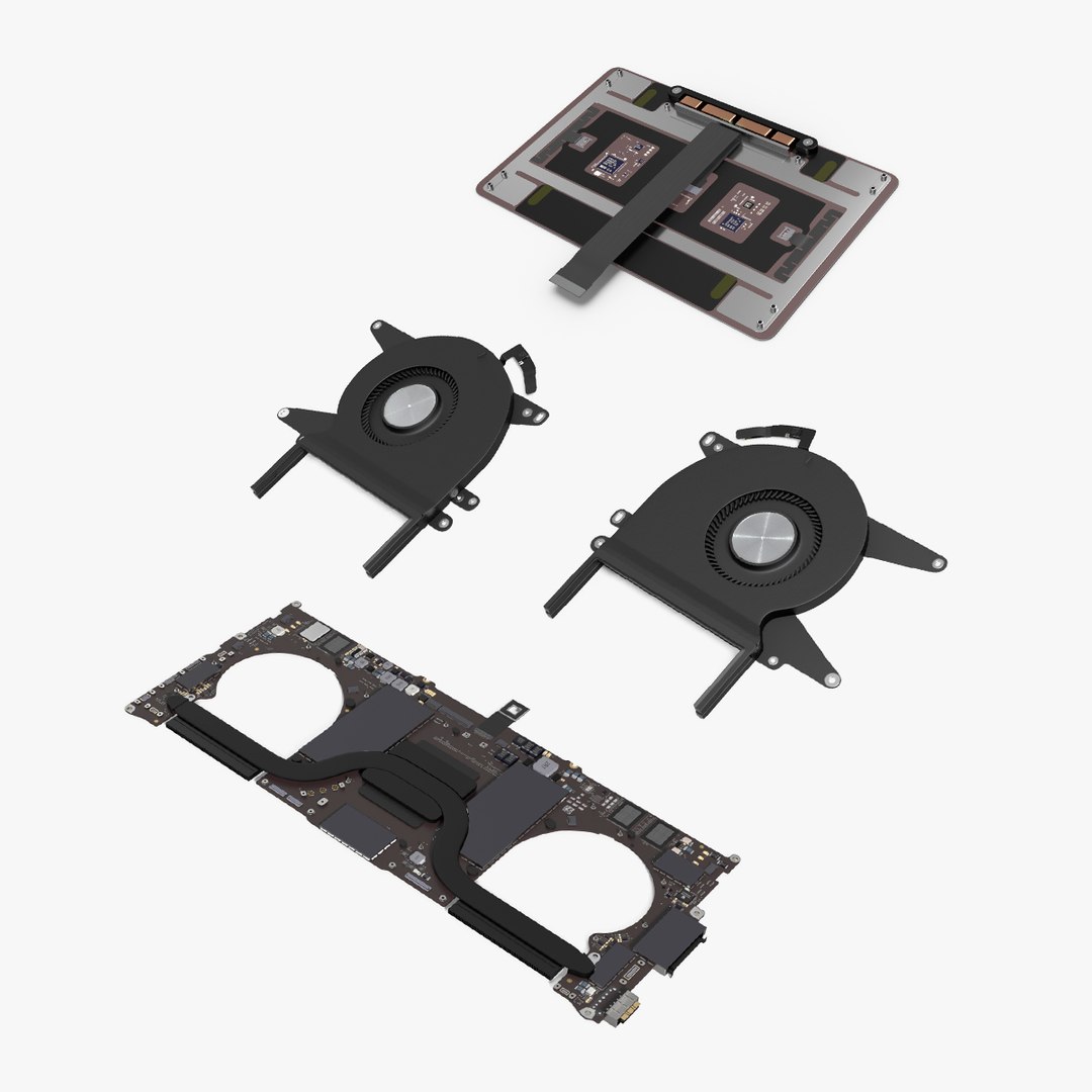 MacBook Pro Computer Components Collection 3D model preview