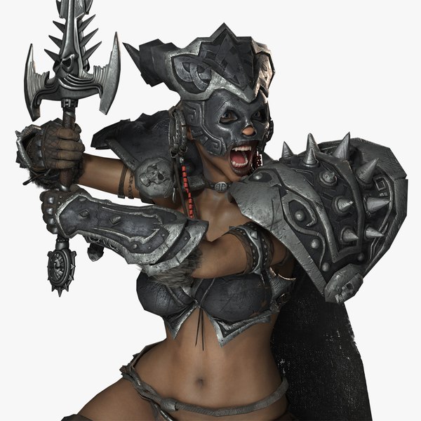 3D Realistic Sword Warrior Female