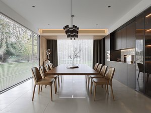 Modern dining room 3D