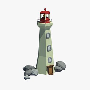 3d model lighthouse cartoon light