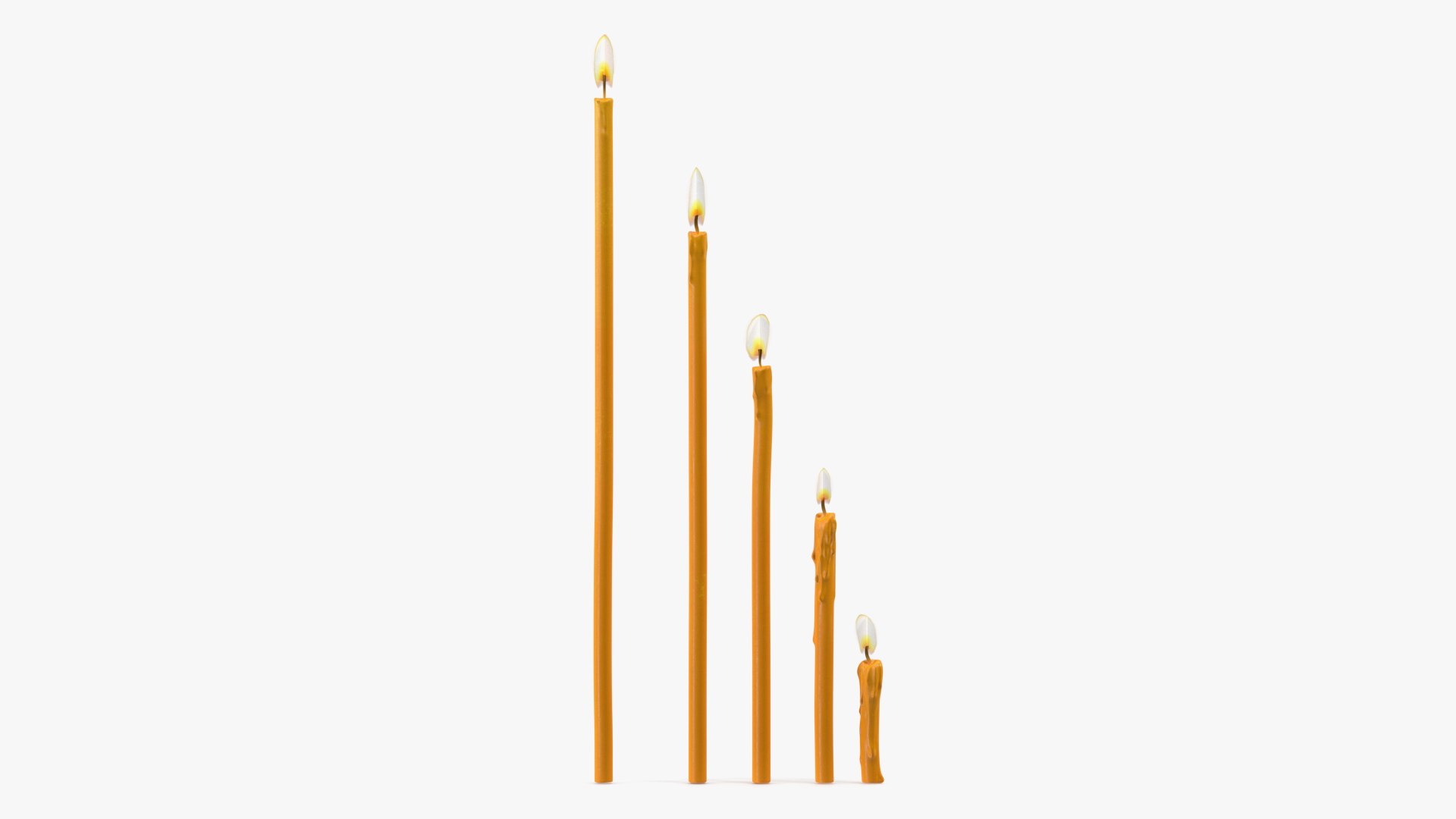 Lit Votive Orthodox Church Candles 3D model preview