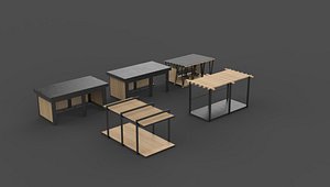 3D Pergola set 3D model