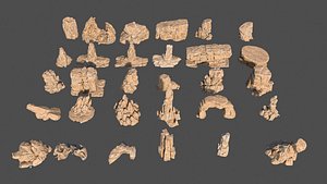 3D Low Poly Rock Pack model