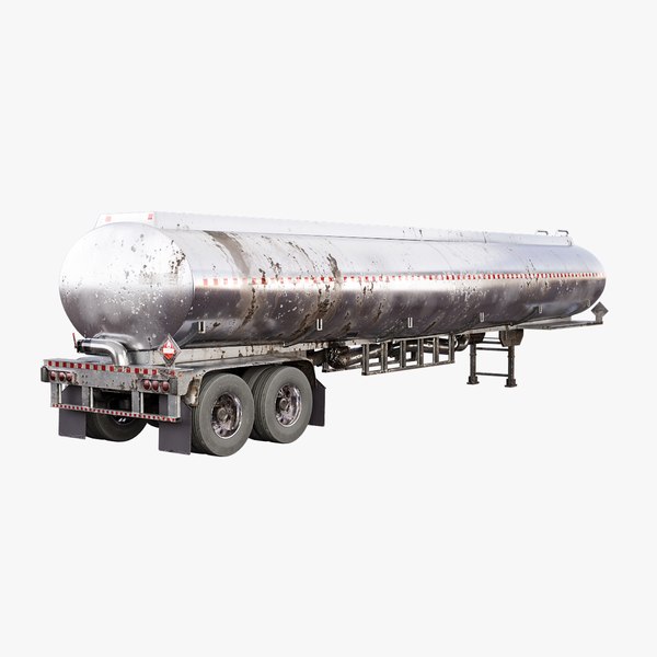 Old Tanker Semi-Truck Trailer 3D