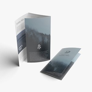 3D mockup folded leaflet brochure