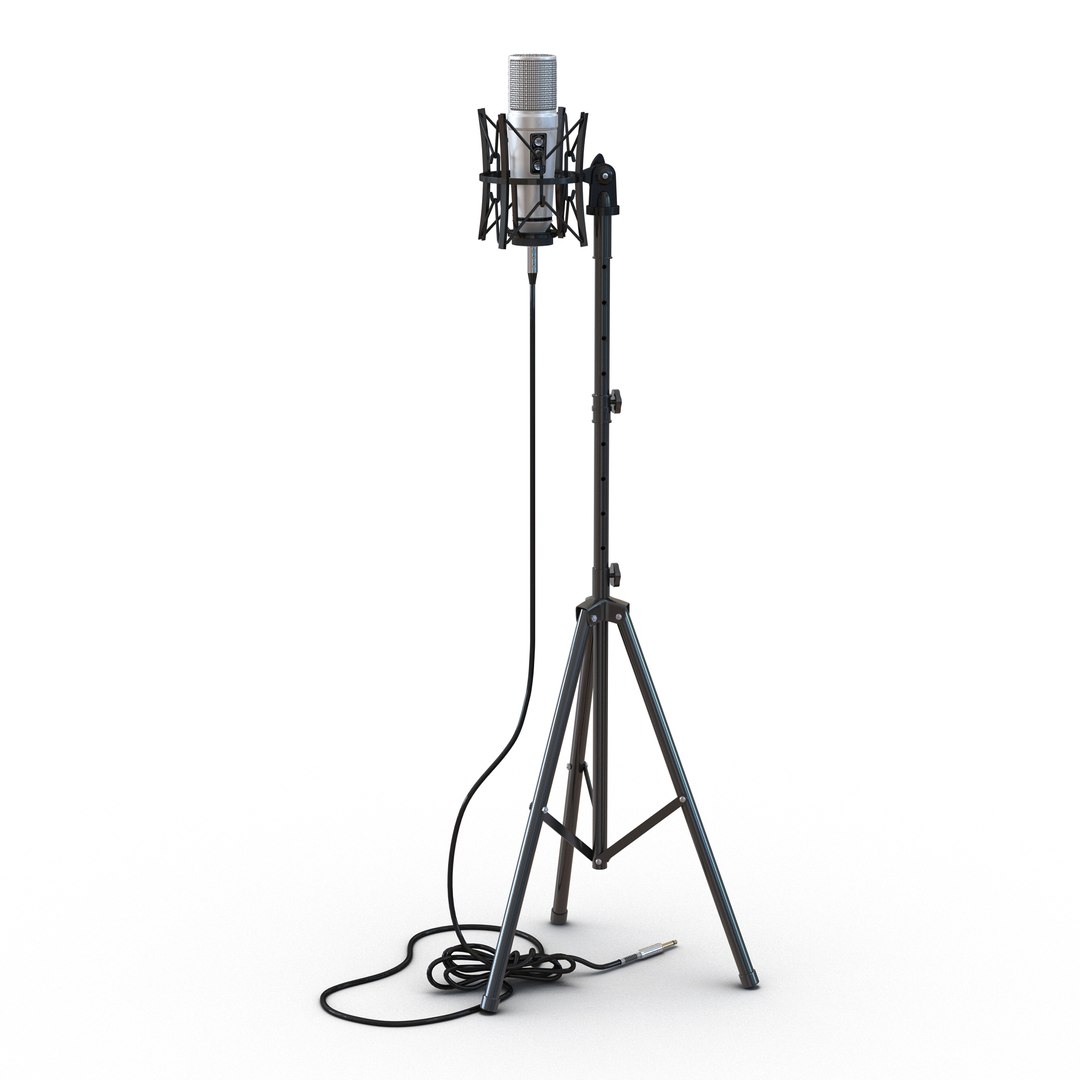 Studio Microphone and Stand 2 3D model preview