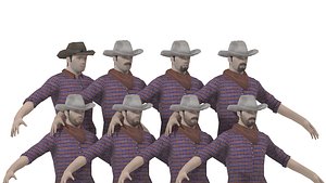 Cowboy Low Poly GameREADY 3D model