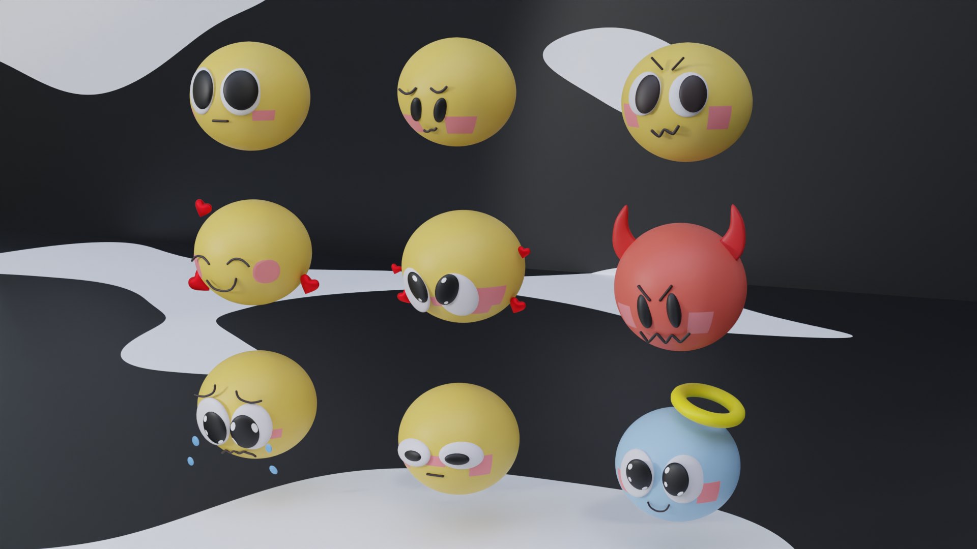 Emoji Pack model - TurboSquid 2171014