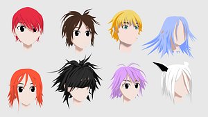 3D anime hair
