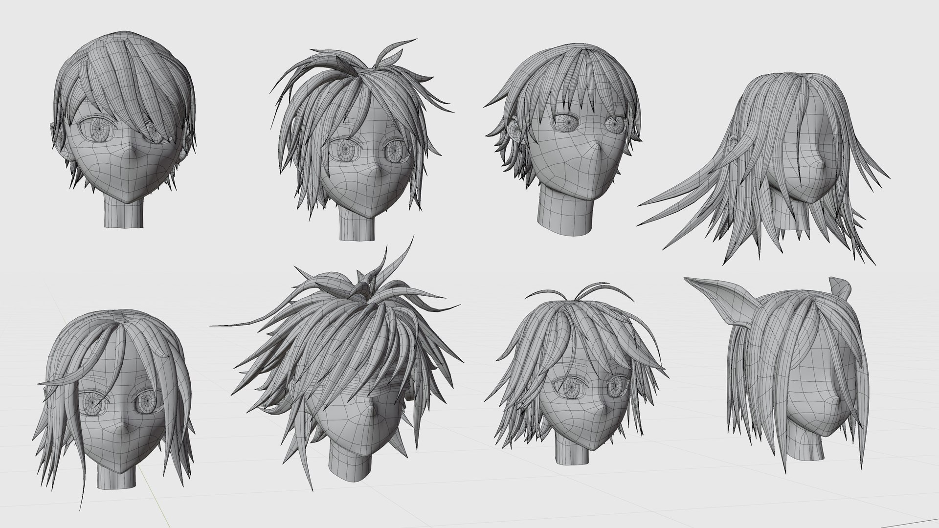 3d Anime Hair Turbosquid 1611960