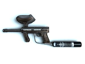 Low poly paintball gun