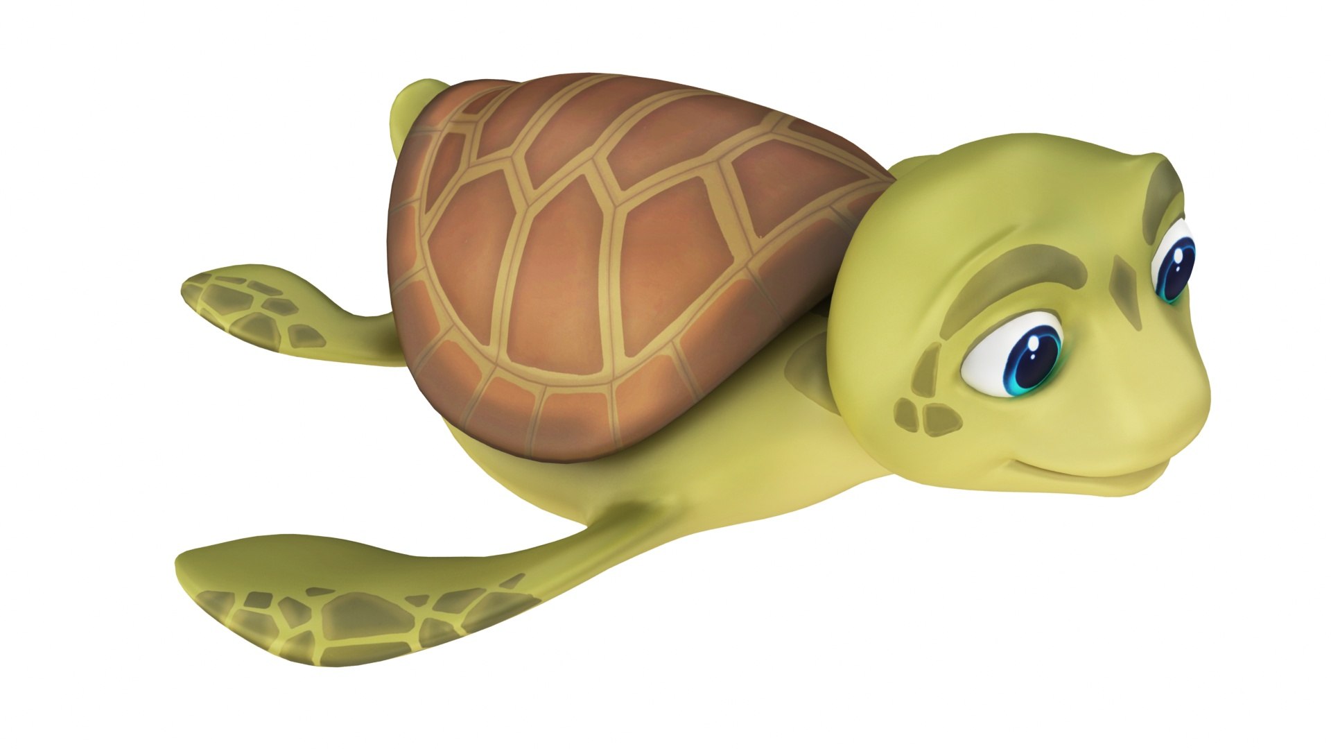 3D Cartoon Sea Turtle - TurboSquid 2069884