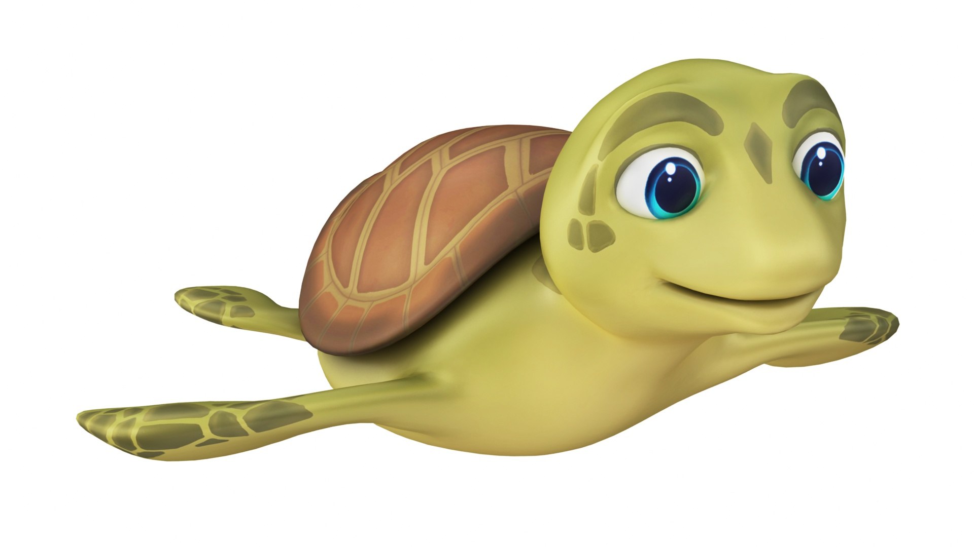 3d Cartoon Sea Turtle - Turbosquid 2069884