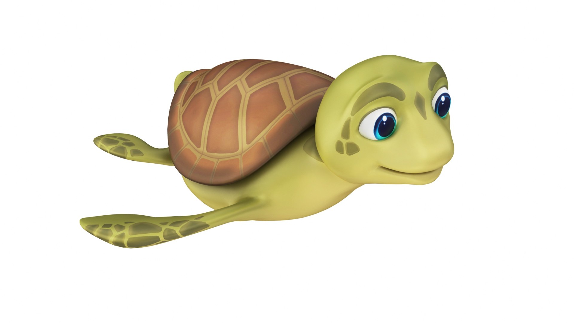 3D Cartoon Sea Turtle - TurboSquid 2069884