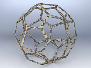 3D Wireframe Shape Pentagonal Icositetrahedron