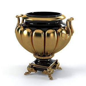 An Ebonised and Gilt Urn baroque vase