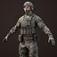 pistol soldier rigged realtime 3D
