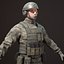 pistol soldier rigged realtime 3D
