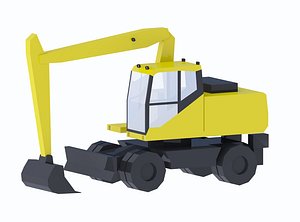 3D model Excavator Construction Loader P061-7 Simplified