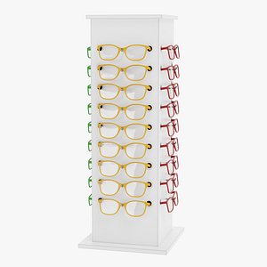 Glasses on Stand 07 3D