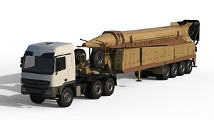 3D model Iranian ballistic missile Shahab-3