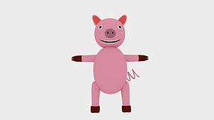 3D cartoon pig