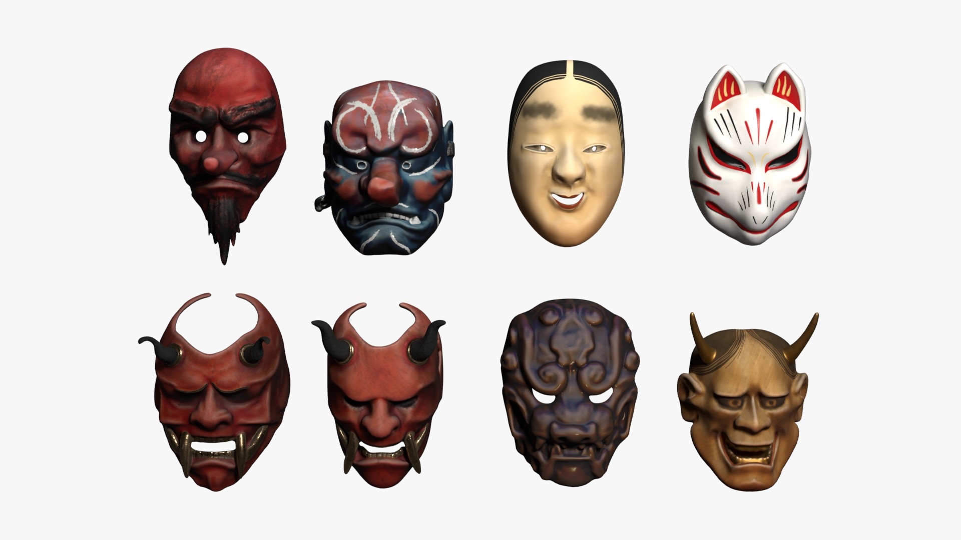 Japanese Masks 3D model https://p.turbosquid.com/ts-thumb/As/TJoc9C/Cv/rwhite/jpg/1792341963/1920x1080/turn_fit_q99/cbf0452fb95089686e118b20d999323dc89b6b01/rwhite-1.jpg
