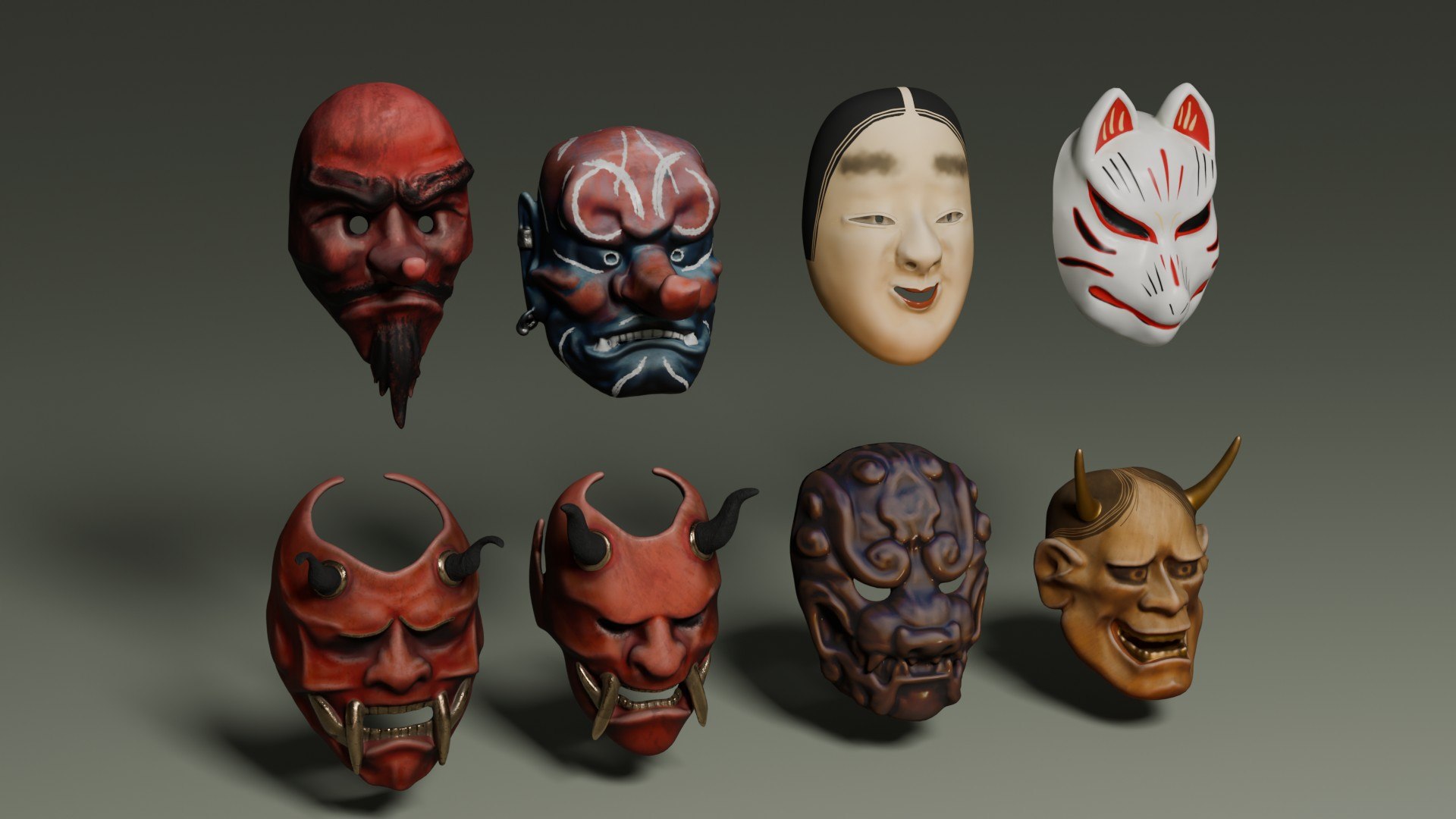 Japanese Masks 3D model https://p.turbosquid.com/ts-thumb/As/TJoc9C/Kz/japanesemasks_11/jpg/1792341680/1920x1080/fit_q87/fb76312ebe27124e8bbfcbafd2ecba652fc379dd/japanesemasks_11.jpg