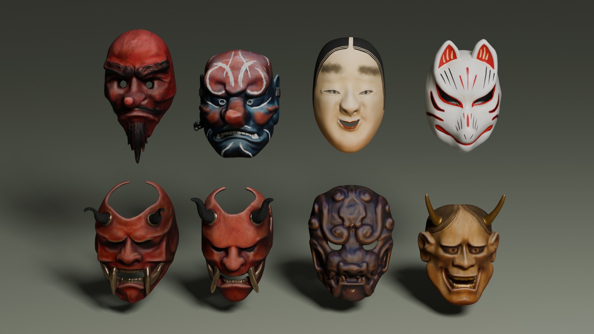 Japanese Masks 3D model https://p.turbosquid.com/ts-thumb/As/TJoc9C/av/japanesemasks_71/jpg/1792341681/1920x1080/fit_q87/b904a5063e864d50613a7719fc68e9bf40879bfb/japanesemasks_71.jpg