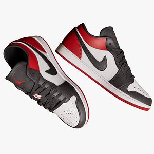 Air Jordan Low BlackToe Shoes 3D model