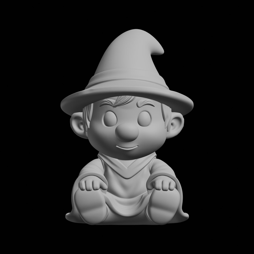 3D модель Фигурка волшебника в стиле чиби, модель для 3D-печати ...