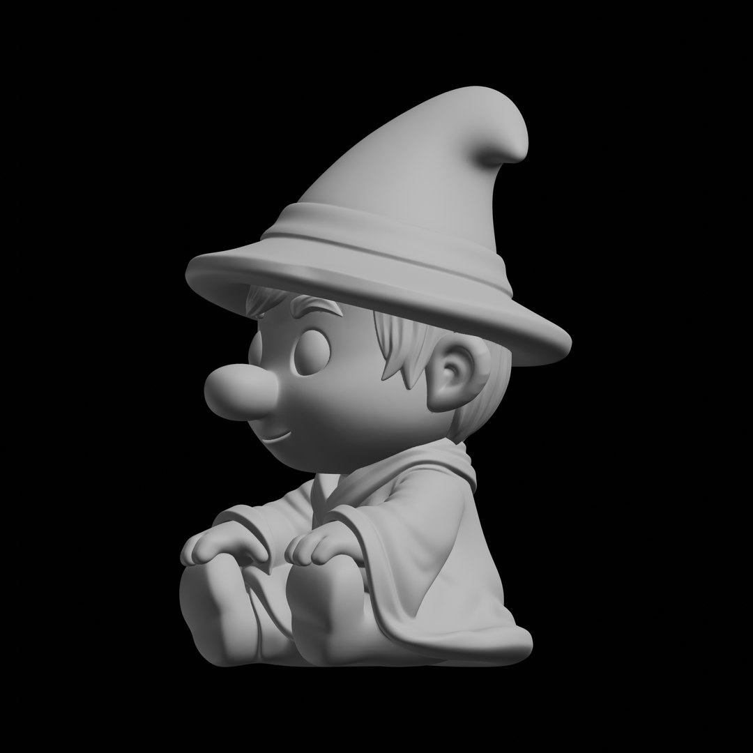 3D Chibi Wizard Figurine 3D Print Model Model - TurboSquid 2527563