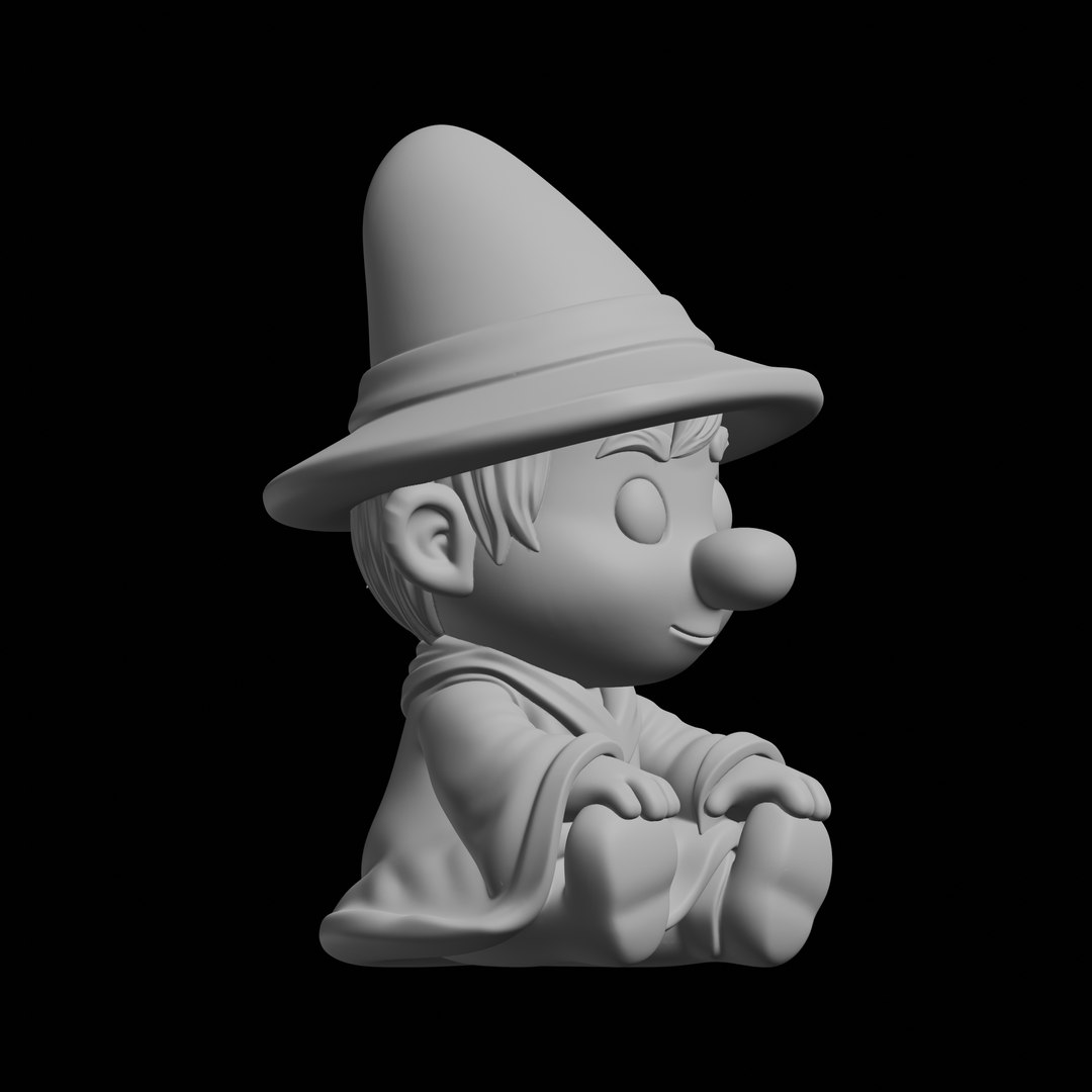 3D Chibi Wizard Figurine 3D Print Model Model - TurboSquid 2527563