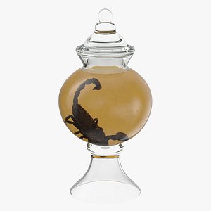 vintage specimen jar scorpion 3d obj