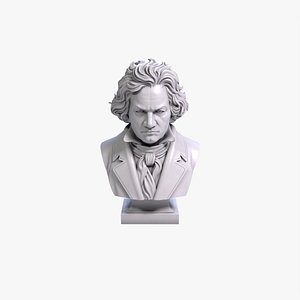 Ludwig van Beethoven Bust Sculpture 3D Print Model STL File Printable Bust model