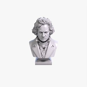 Ludwig van Beethoven Bust Sculpture 3D Print Model STL File Printable Bust