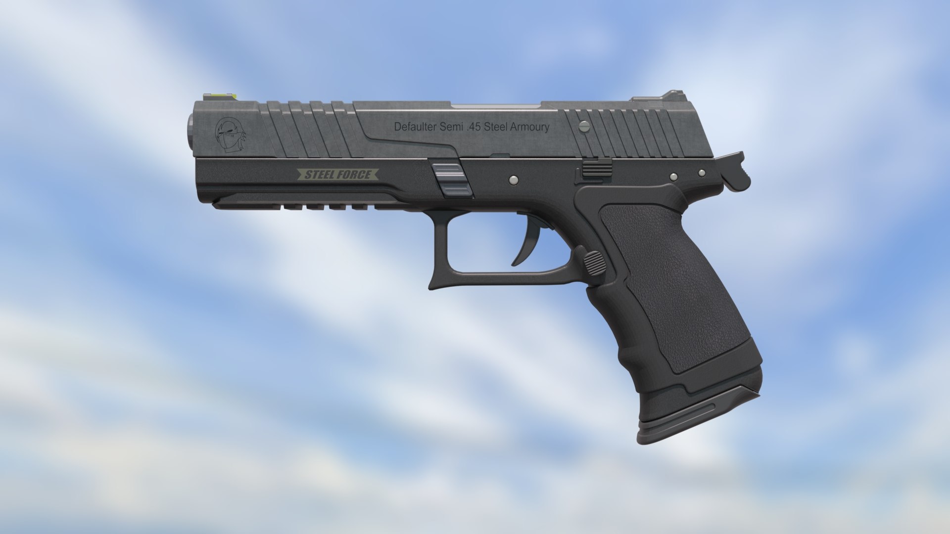 Pistol Semi auto Defaulter 45 model https://p.turbosquid.com/ts-thumb/As/oHaPpW/QS/preview1/jpg/1712809566/1920x1080/fit_q87/19b9b542923f13158014c93cbd340e14573fefcb/preview1.jpg