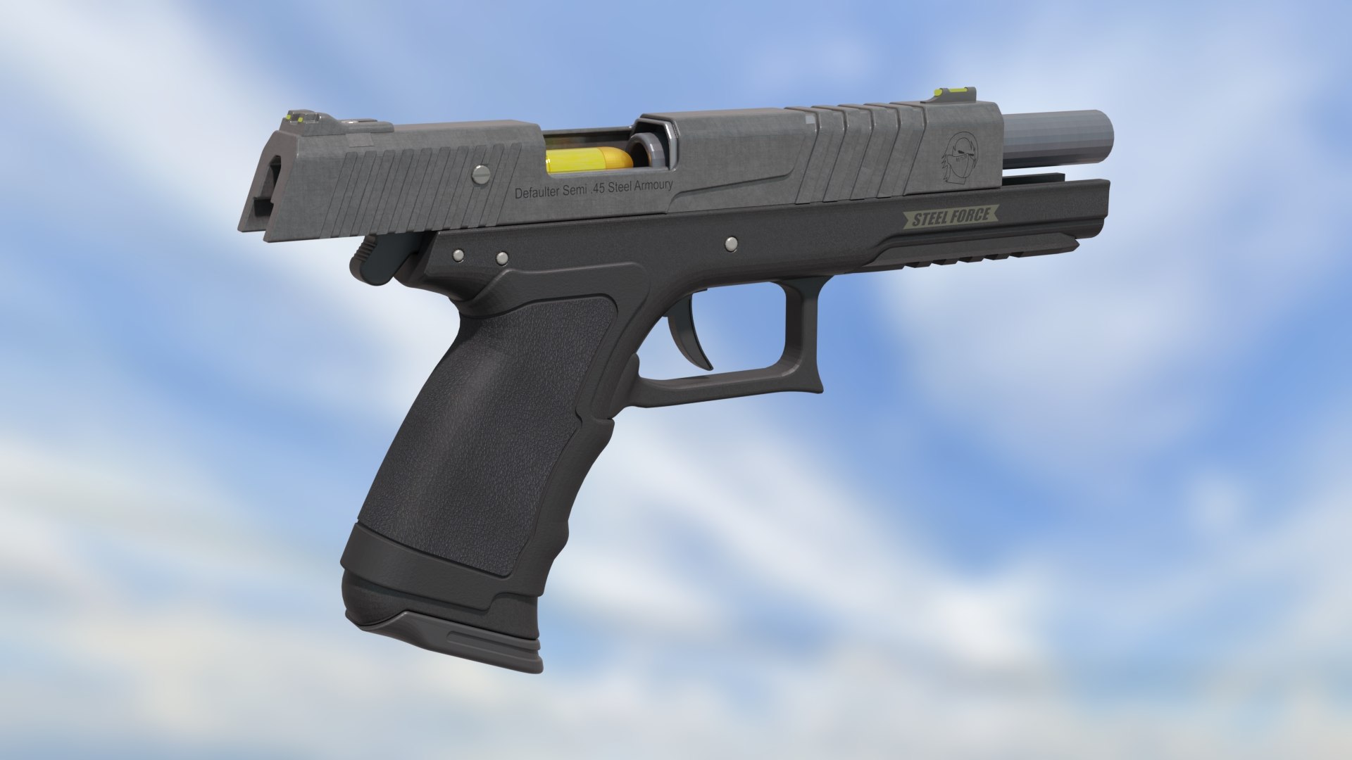 Pistol Semi auto Defaulter 45 model https://p.turbosquid.com/ts-thumb/As/oHaPpW/p2/preview3/jpg/1712809567/1920x1080/fit_q87/00d6a9e7ffa1c16d936b6030b2d7819fe3a0b481/preview3.jpg