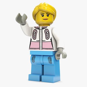 3D model Minifigure LEGO Teenager Girl Rigged