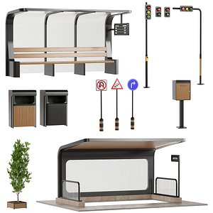 City Roads Props Set 2 3D model