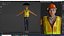 3D construction worker Men engineer Ready