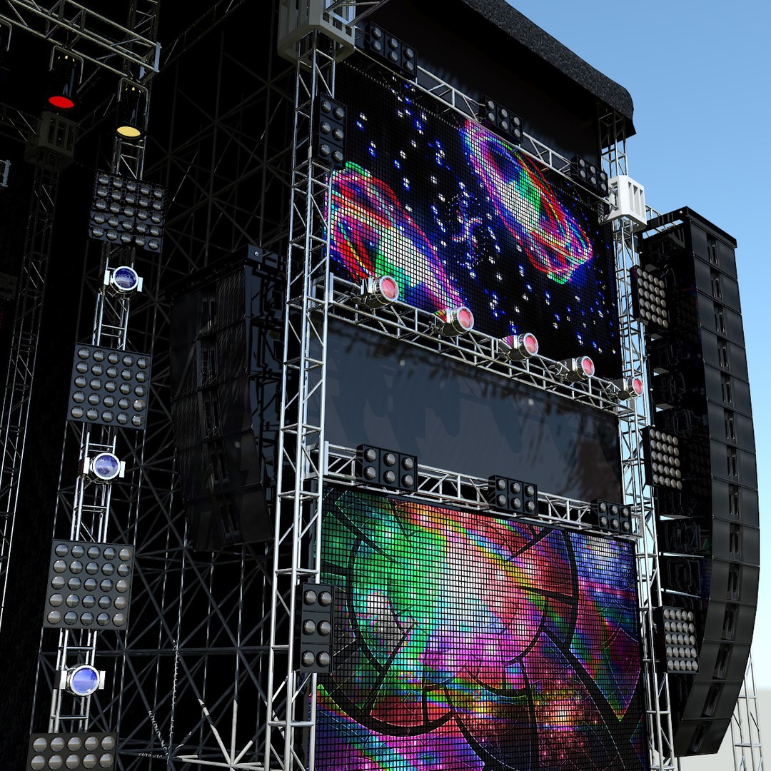 3d Model Mega Dj Stage Set