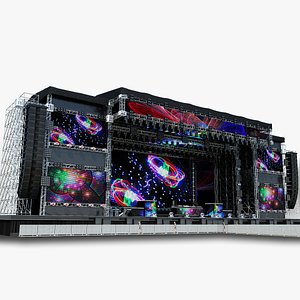 3d model mega dj stage set