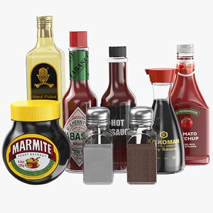 Large Condiments Bottles Collection